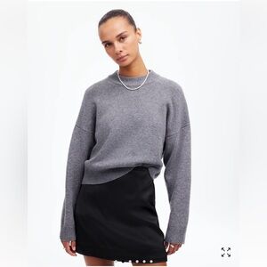 Madewell Satin Black Mini Skirt